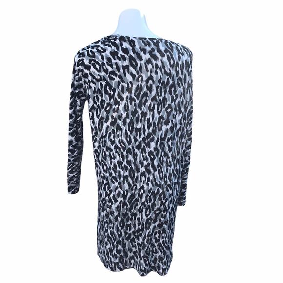 NWT Sweet Romeo leopard print jersey knit open cardigan size Large - Picture 2 of 8